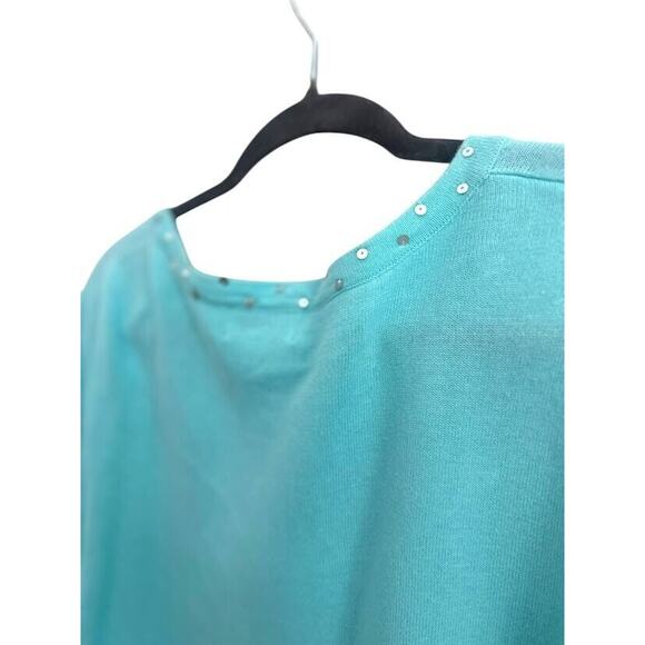 Quacker Factory Womens Pullover Beaded Sweater Size 2X Blue Snowflake Grandma - Picture 5 of 7